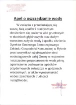 Apel o oszczędzanie wody