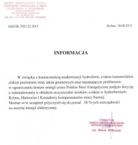 Informacja Dyrektora GSZGK