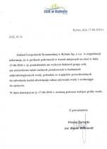 Informacja dotycząca badań wody