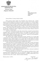 List Sekretarza Stanu Ministerstwa Rolnictwa i Rozwoju Wsi