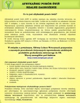 Afrykański pomór świń - informacje