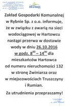 Hartowiec: przerwa w dostawie wody