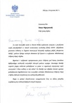 Podziękowanie od Wojewody Warmińsko-Mazurskiego