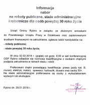 Nabór na roboty publiczne i staże