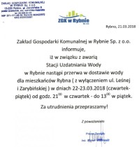 Uwaga! Będzie przerwa w dostawie wody