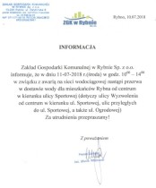 Rybno: będzie przerwa w dostawie wody