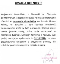 Uwaga rolnicy!