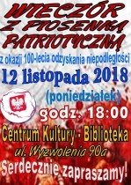 Zapraszamy na Wieczór z Piosenką Patriotyczną