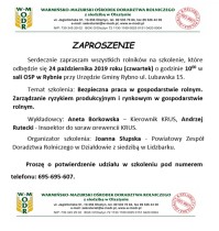 Zapraszamy na szkolenie dla rolników