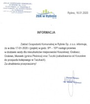 Koszelewy: planowana przerwa w dostawie wody
