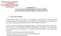 Informacja o zasadach wydobywania piasku i żwiru oraz wykonywania robót geologicznych