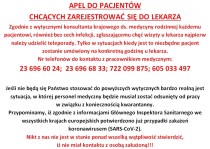Apel do pacjentów
