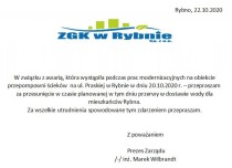Informacja Prezesa ZGK w Rybnie 