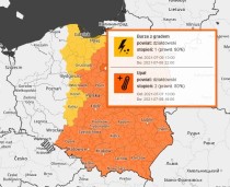 Ostrzeżenie meteorologiczne - Burze z gradem 