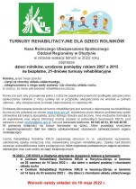 Turnusy rehabilitacyjne dla dzieci rolników