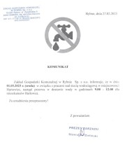 Hartowiec: Przerwa w dostawie wody