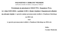 Kopaniarze: zebranie wiejskie