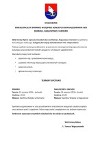 Ogłoszenie o konsultacjach w sprawie wstępnej koncepcji skanalizowania wsi Rumian, Naguszewo i Groszki
