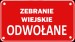 Zebrania wiejskie odwołane
